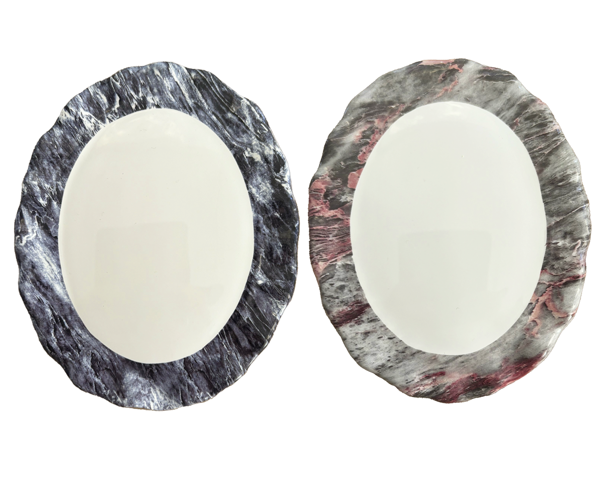 Marble Border Oval Ceramic Photo