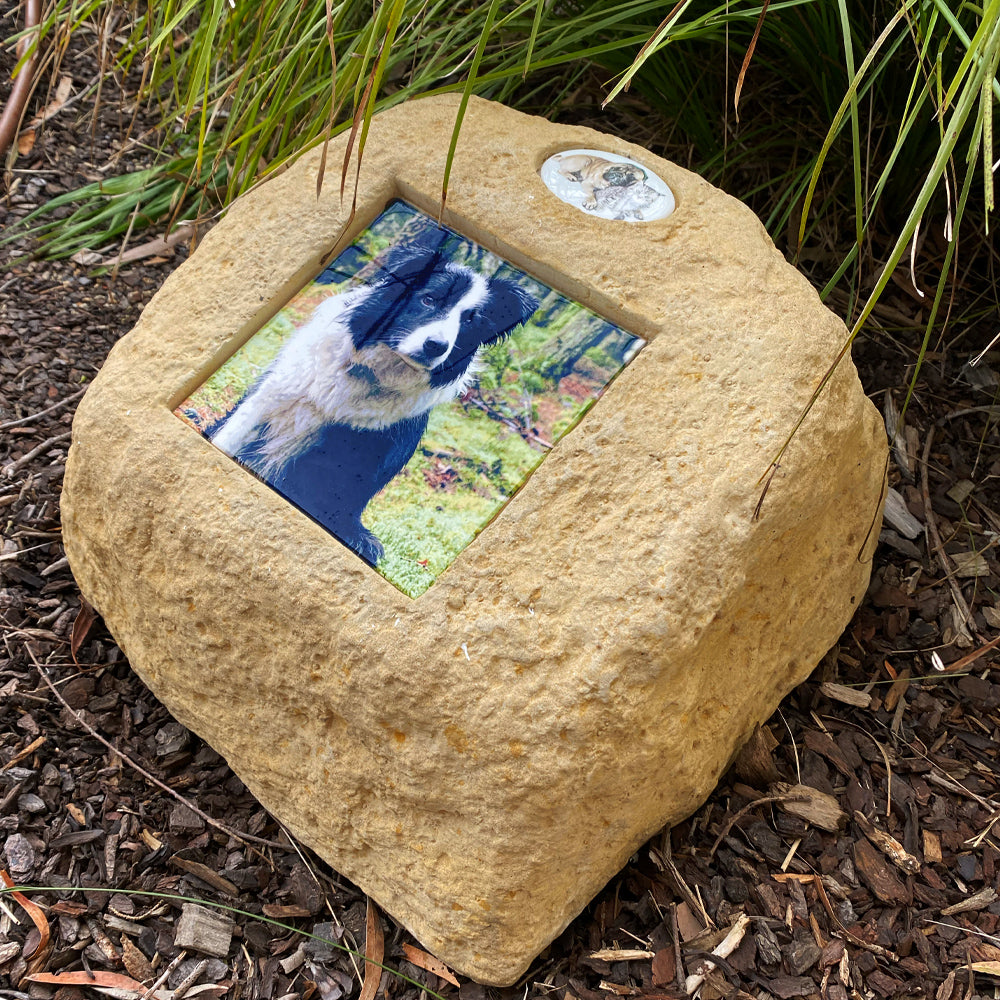 Memorial Rock with Ceramic Plaque