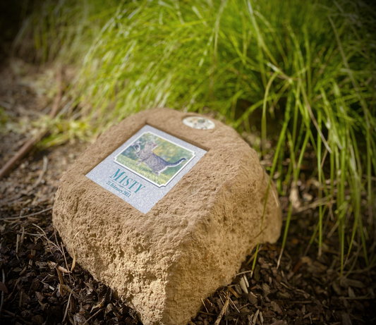 Memorial Rock with Ceramic Plaque